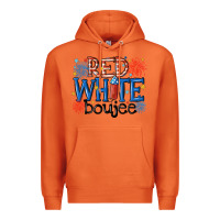 Carrot red white boujee Premium Hoodie - MaliasSmallBusiness