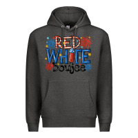 Charcoal Heather red white boujee Premium Hoodie - MaliasSmallBusiness