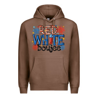 Chestnut red white boujee Premium Hoodie - MaliasSmallBusiness