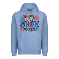 Colony Blue red white boujee Premium Hoodie - MaliasSmallBusiness