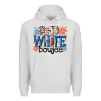 Dove Grey red white boujee Premium Hoodie - MaliasSmallBusiness
