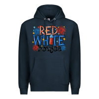 Navy red white boujee Premium Hoodie - MaliasSmallBusiness