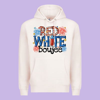 Red White Boujee Premium Hoodie Designed By Maliassmallbusiness
