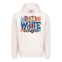 Pale Pink red white boujee Premium Hoodie - MaliasSmallBusiness