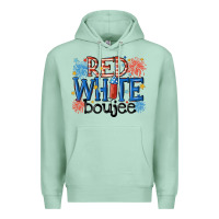 Seafoam red white boujee Premium Hoodie - MaliasSmallBusiness