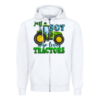 Just A Boy Who Loves Tractors Zipper Hoodie | Teevron