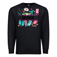 Black nurse elements with costom name Premium Sweatshirt - AdoDesignShop