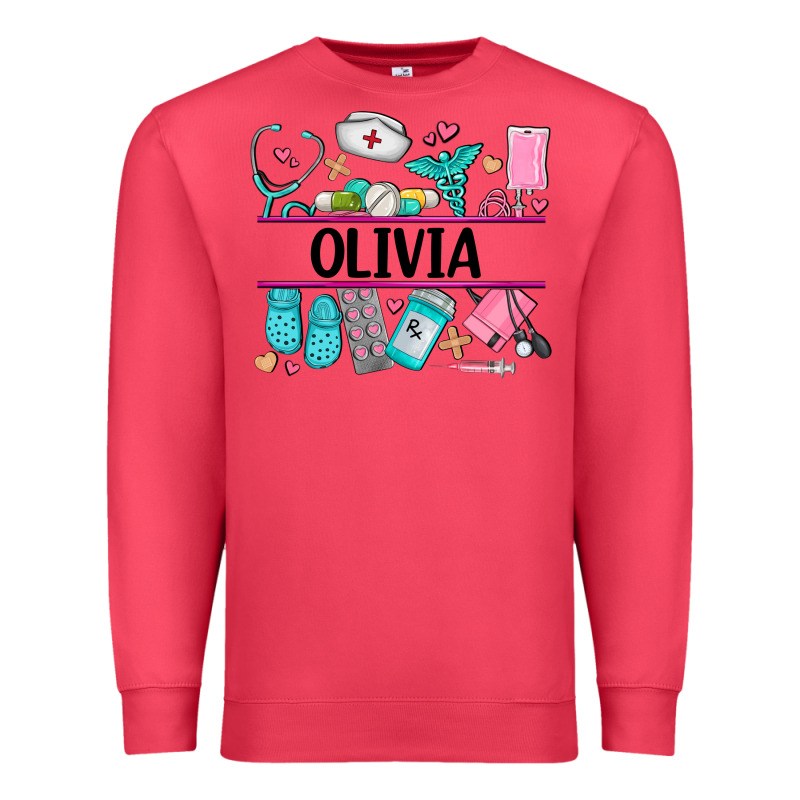 Nurse Elements With Costom Name Premium Sweatshirt by AdoDesignShop | Teevron