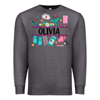 Charcoal Heather nurse elements with costom name Premium Sweatshirt - AdoDesignShop