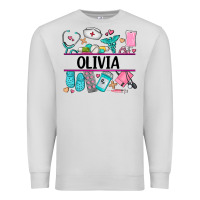 Dove Grey nurse elements with costom name Premium Sweatshirt - AdoDesignShop