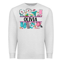 Oatmeal Heather nurse elements with costom name Premium Sweatshirt - AdoDesignShop