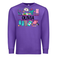 Purple nurse elements with costom name Premium Sweatshirt - AdoDesignShop