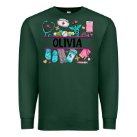 Sports Green nurse elements with costom name Premium Sweatshirt - AdoDesignShop