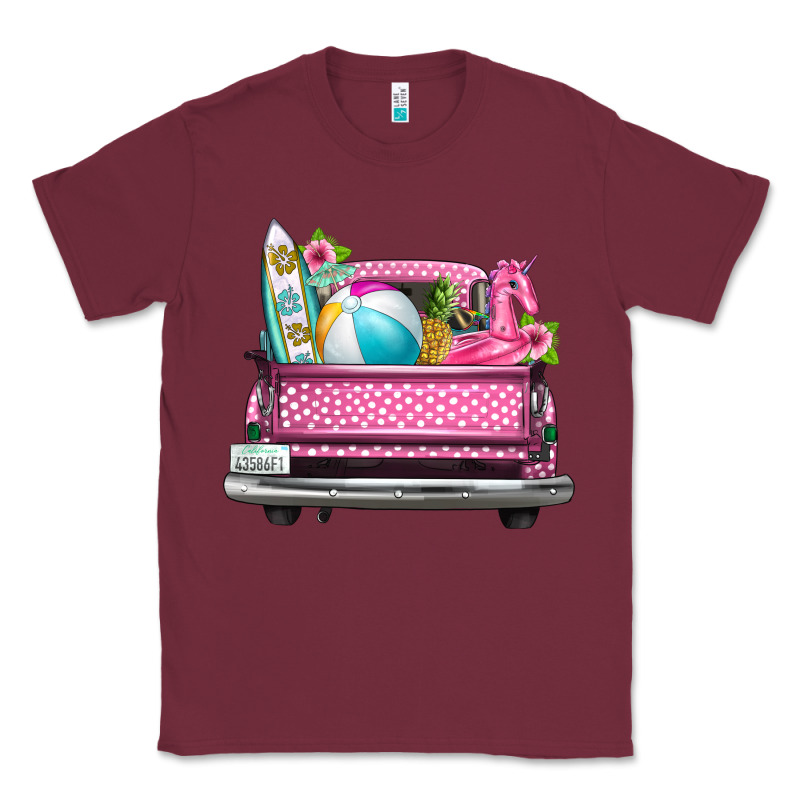Summer Pink Truck Beach Classic Tee by texasbilliewilder | Teevron