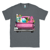 Charcoal Heather summer pink truck beach Classic Tee - texasbilliewilder