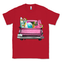 Red summer pink truck beach Classic Tee - texasbilliewilder