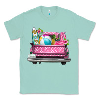 Seafoam summer pink truck beach Classic Tee - texasbilliewilder