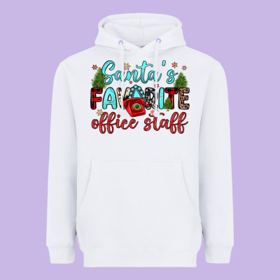 Santa S Favorite Office Staff Heavyweight Hoodie Designed By Jahusdesignshop