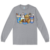 Heather Grey siberian husky coffee cups Long Sleeve Tee - Zillion Design Studio