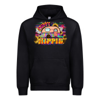 Black trippy hippie Urban Hoodie - NancyCooperArtShop