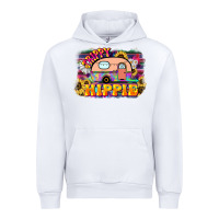 White trippy hippie Urban Hoodie - NancyCooperArtShop