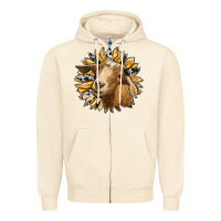 Sandshell sunflower with goat Zipper Hoodie - RanaPortraitStore