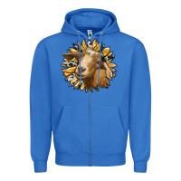 True Royal sunflower with goat Zipper Hoodie - RanaPortraitStore