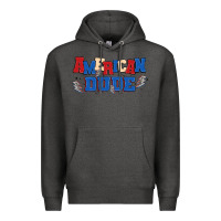 Charcoal Heather american dude Premium Hoodie - MaliasSmallBusiness