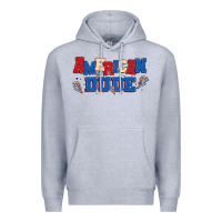 Heather Grey american dude Premium Hoodie - MaliasSmallBusiness