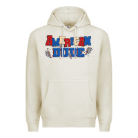 Oatmeal Heather american dude Premium Hoodie - MaliasSmallBusiness