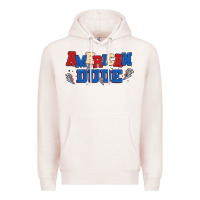 Pale Pink american dude Premium Hoodie - MaliasSmallBusiness
