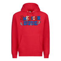Red american dude Premium Hoodie - MaliasSmallBusiness