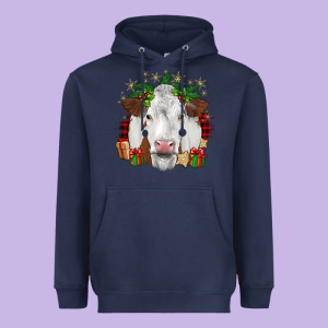 Christmas Simmental Heavyweight Hoodie Designed By Jahusdesignshop