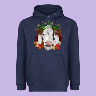Christmas Simmental Heavyweight Hoodie Designed By Jahusdesignshop