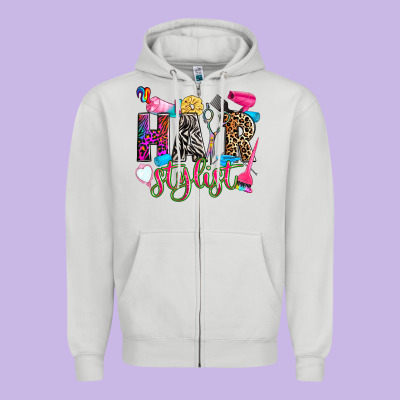 Hairstylist Zipper Hoodie Designed By Zillion Design Studio