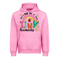 Fuchsia Pink its a good day to teach tiny humans Urban Hoodie - MaliasSmallBusiness