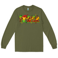 Army Green power juneteenth Long Sleeve Tee - texasbilliewilder