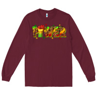 Burgundy power juneteenth Long Sleeve Tee - texasbilliewilder