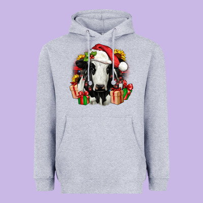 Christmas Holstein Heavyweight Hoodie Designed By Jahusdesignshop