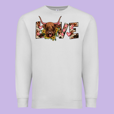 Highland Cow Love Premium Sweatshirt Designed By Jahusdesignshop