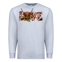 Heather Grey highland cow love Premium Sweatshirt - JahusDesignShop