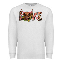 Oatmeal Heather highland cow love Premium Sweatshirt - JahusDesignShop