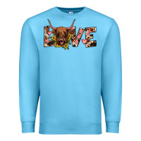 Ocean Blue highland cow love Premium Sweatshirt - JahusDesignShop