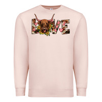 Pale Pink highland cow love Premium Sweatshirt - JahusDesignShop