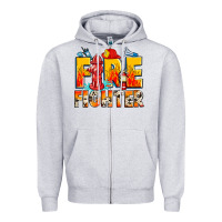Heather Grey firefighter Zipper Hoodie - Zillion Design Studio