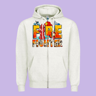 Firefighter Zipper Hoodie Designed By Zillion Design Studio