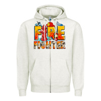 Oatmeal Heather firefighter Zipper Hoodie - Zillion Design Studio