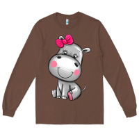 Chestnut cute hippopotamus Long Sleeve Tee - AdoDesignShop
