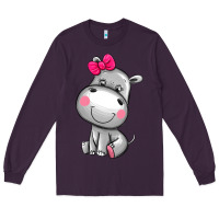 Plum cute hippopotamus Long Sleeve Tee - AdoDesignShop
