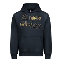 Navy the best things in life mess up your hair Urban Hoodie - MaliasSmallBusiness